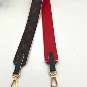 ❗️SOLD ❗️Louis Vuitton Monogram Strap with Red and Gold Details Authentic ❤️